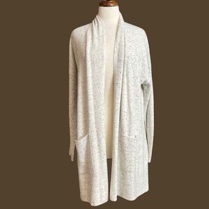 Eileen Fisher open front long organic cotton blend cardigan medium